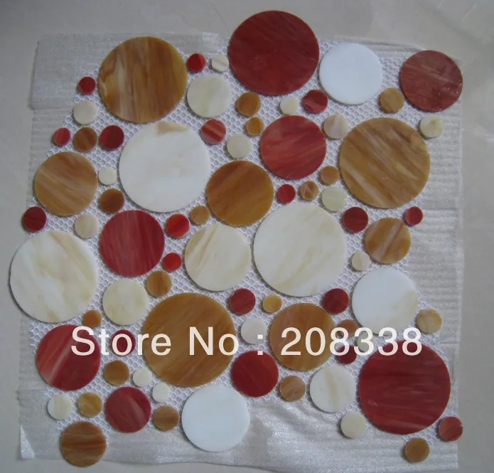 

round GLASS MOSAIC TILE TIFFANY BATHROOM KITCHEN BACK SPLASH WALL,wall,flooring mosaic tiles