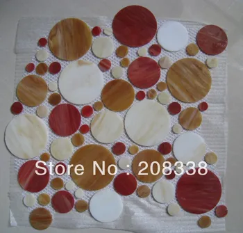

round GLASS MOSAIC TILE TIFFANY BATHROOM KITCHEN BACK SPLASH WALL,wall,flooring mosaic tiles