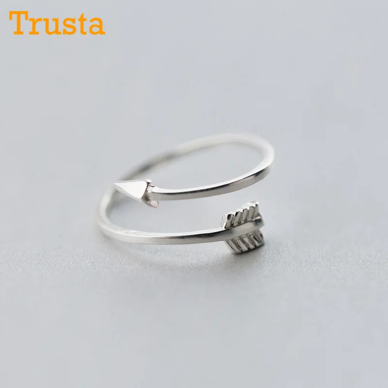 

Trusta 2018 Women Love Arrow Ring Letter Opening Fashion Jewelry Pure 100% 925 Sterling Silver Finger Rings Best Gift DS471