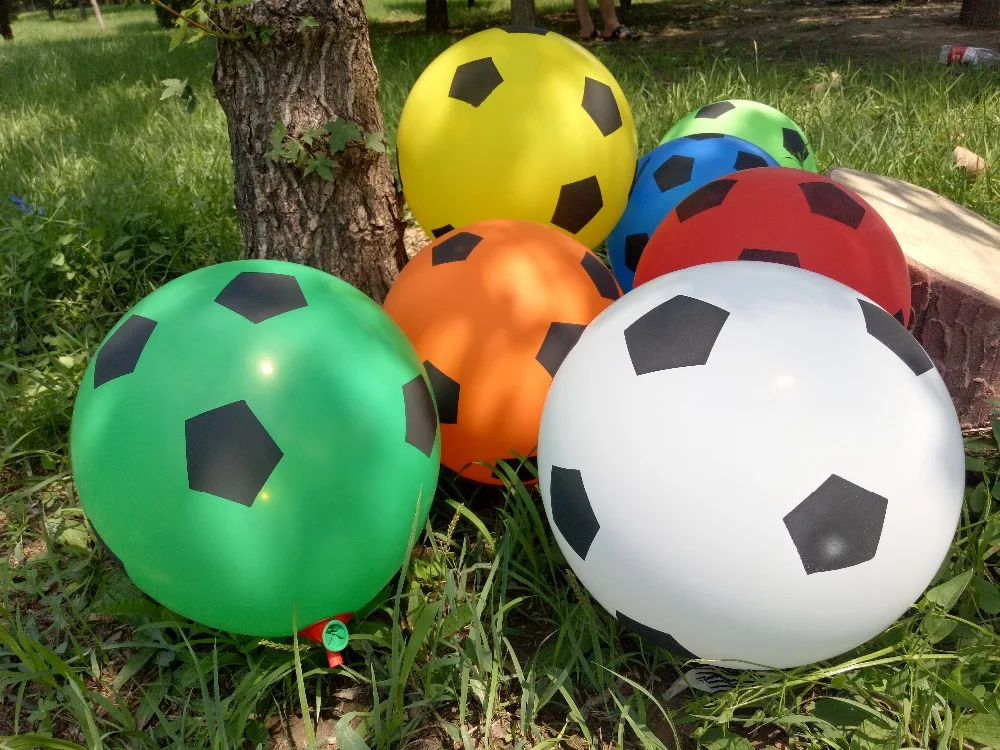 Стиль 50 шт./лот с футбольным принтом воздушный шар круглый белый желтый цветной воздушный шар день вечерние рождения украшения детские игрушки мяч