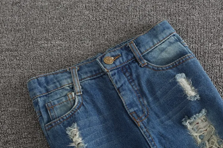 Новые джинсы для детей, детские рваные штаны, брюки, 2019 джинсы для маленьких мальчиков и девочек, брендовые Модные осенние брюки для детей 2-7