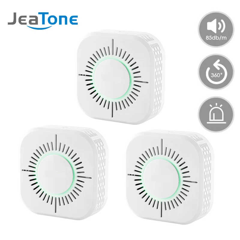 JeaTone 433 МГц детектор дыма беспроводной датчик дыма пожарной сигнализации защита для домашнего склада охранная сигнализация 3 шт./лот