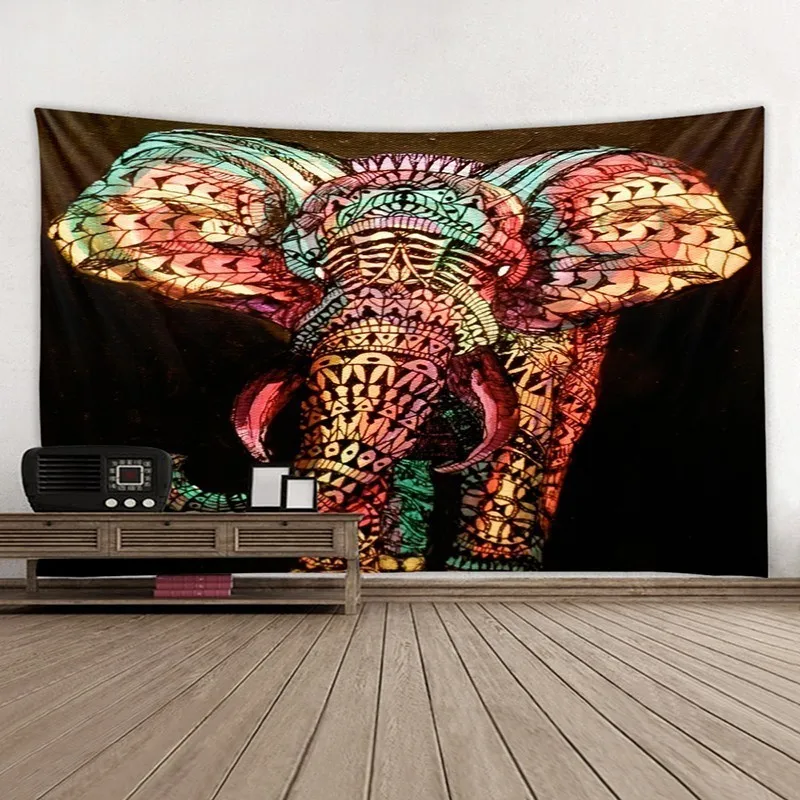 Индийский настенный гобелен с изображением слона и мандалы, домашний декор, фон для гостиной, Настенный Ковер, тканевое одеяло в стиле хиппи