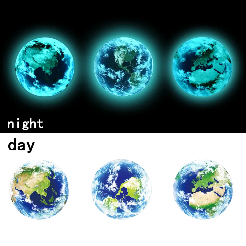 1 шт облачные наклейки 5 см Мультяшные настенные дети спальня светится в темноте настенные лунные наклейки "Земля" мультфильм DIY 3D