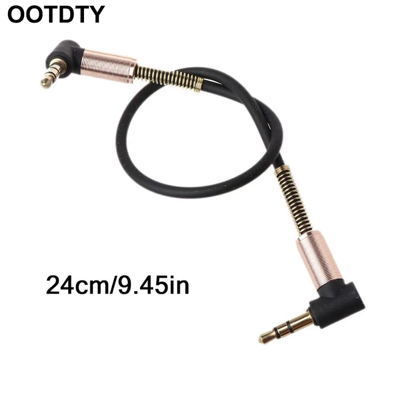 

24cm Dual 90 Degree Nylon 3.5 mm to 3.5mm Male Jack Audio Cable Car Aux Cord for iphone Samsung Xiaomi MP3 Speaker