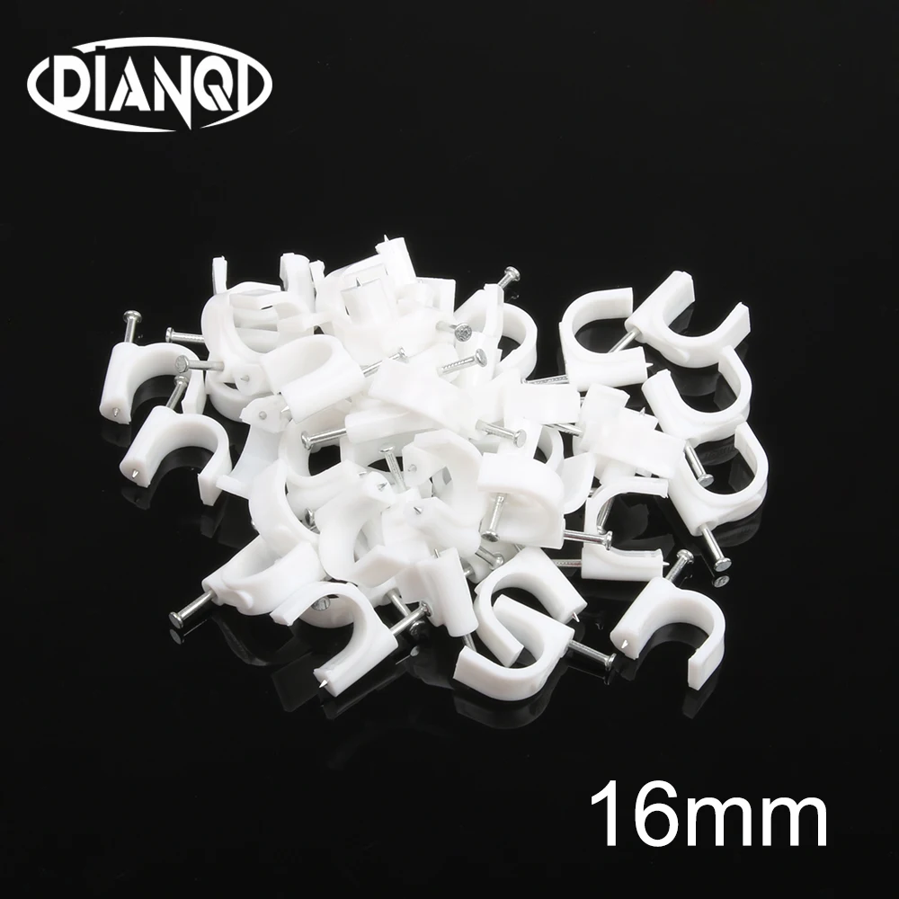 Nylon Circle Path PE Plastic white 16mm Circle Cable Clip C Shaped High