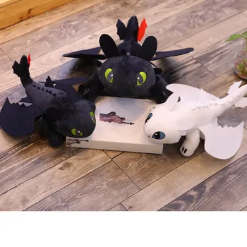 

How To Train Your Dragon 3 Light Fury Night Fury Toothless Plush Toys Soft White Black Toothless Stuffed Animals Kids Toys
