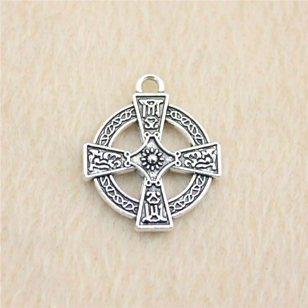 

35pcs/lot 23*20mm ancient silver Cross charm Pendants DIY jewelry for bracelet necklace earring