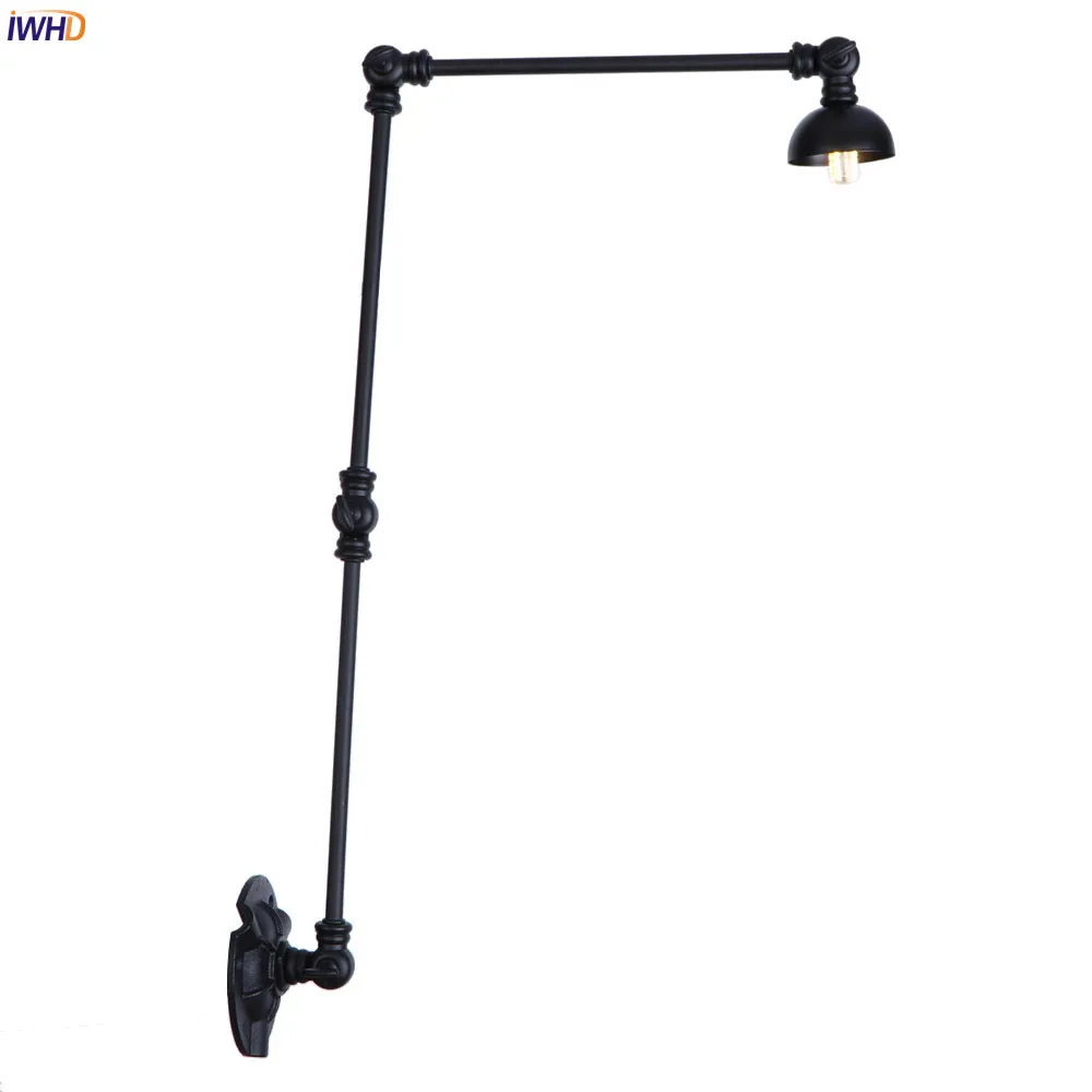 Billig IWHD 3 Lange Arm LED Wand Leuchten Einstellbar Schaukel Loft Industrie Vintage Wand Leuchte Leuchte Retro Treppen Licht