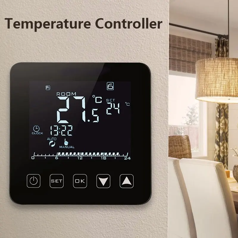 Новый умный термостат Температура контроллер, электрическое отопление 16A умный термостат ЖК-дисплей Дисплей Indoor офис умный HY08WE