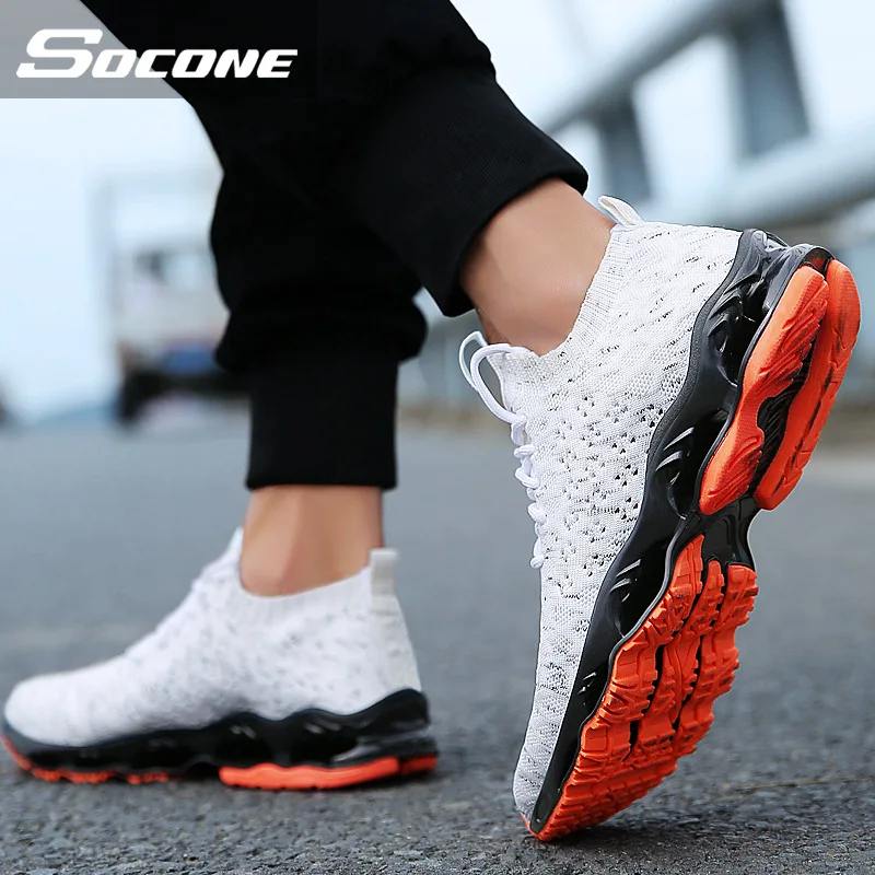 SOCONE Новое поступление Спортивная обувь мужские модные кроссовки Air Sole Laceup