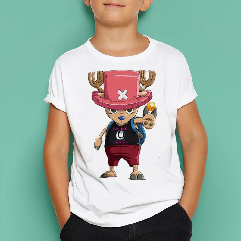 Летняя одежда для мальчиков и девочек с принтом Tony Chopper модная футболка короткими