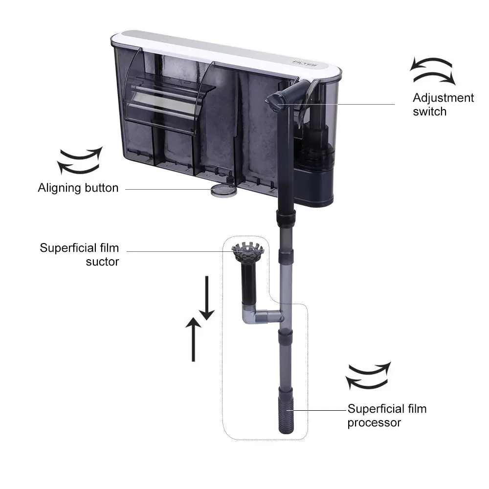110 В 220 В внешний скиммер, подвесной сетевой фильтр, прозрачный аквариум, мини нано