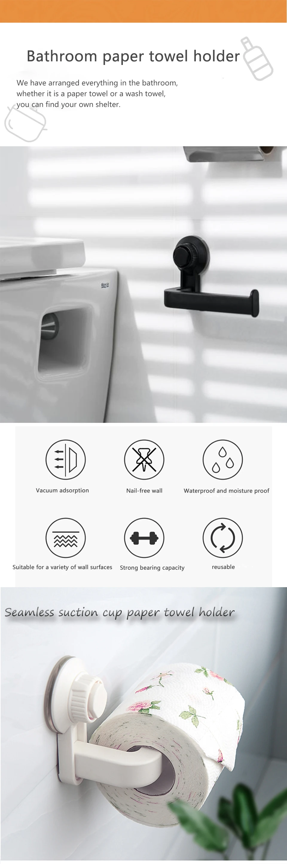 XOXO полотенце на присоске туалетной бумаги держатель кухонная стойка Настенная Ванная комната аксессуары для ванной диспенсер для бумажных полотенец 8809-3