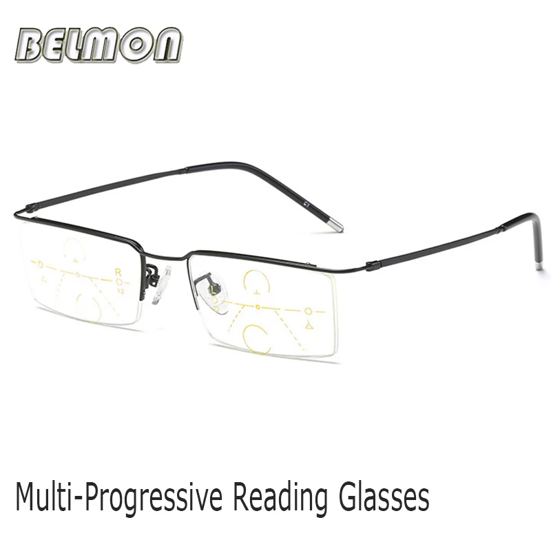 Belmon multi-фокусное прогрессивный очки для чтения Для женщин Для мужчин пресбиопические очки с диоптриями, мужские очки, солнцезащитные очки+ 1,0+ 1,5+ 2,0+ 2,5+ 3,0 RS800