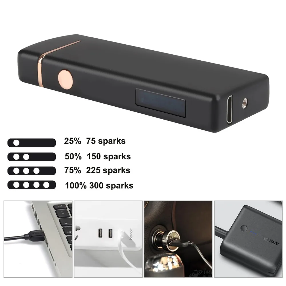 Креативная USB перезаряжаемая зажигалка небольшая ветрозащитная беспламенная