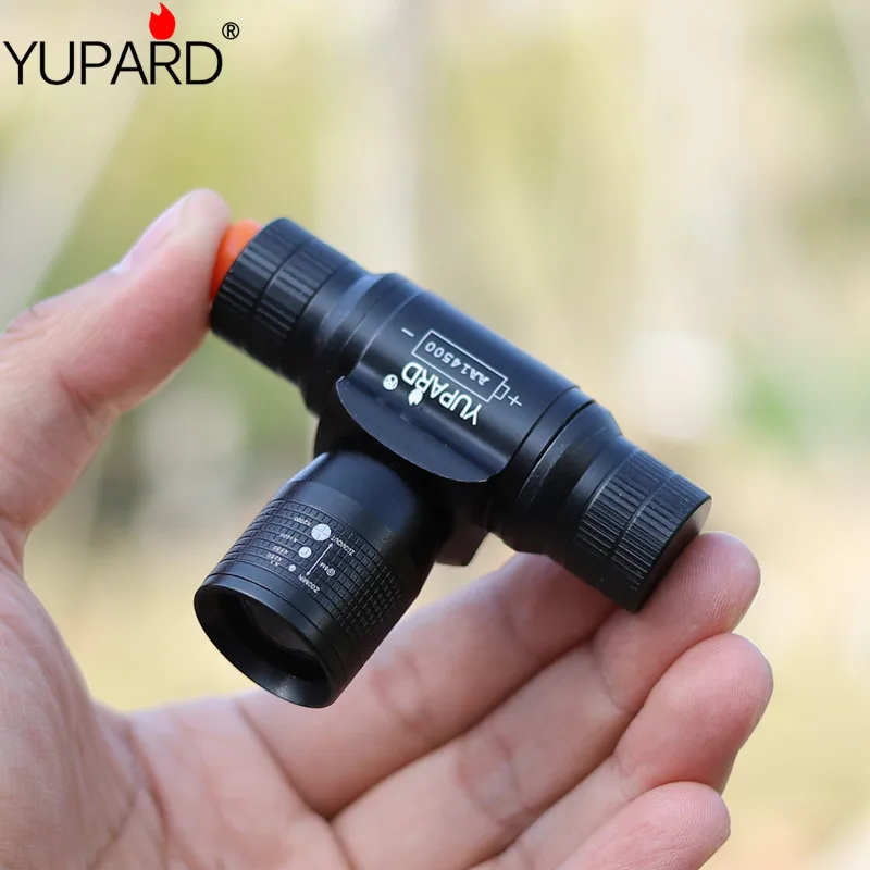 

YUPARD 5W Q5 LED Zoom14500 AA rechargeable 3modes Headlight Brightness high power Headlamp+2*500mAh 14500 Battery +charger