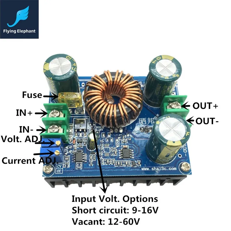 Встроенная в транспортное средство 600W DC-DC Boost модуль Мощность CC CV 12 V-60 V или для детей от 8 до 16V постоянного тока до 12-80V автомобиль Питание