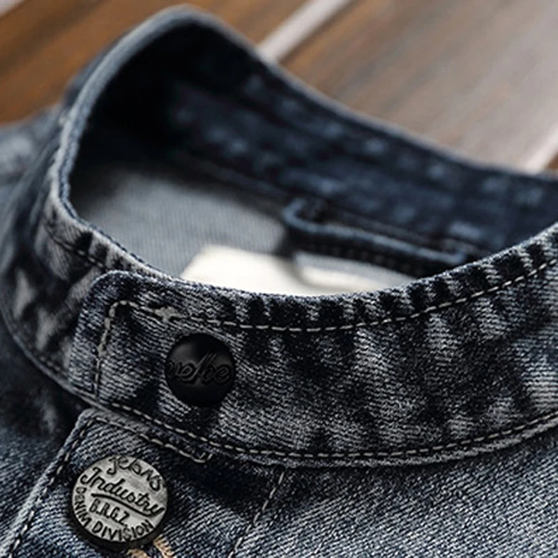 2018 Autumn Winter Locomotive Denim Jacket Coats Male European Style Elastic Designer Brand Biker Mens Jeans Coats Overcoat A198 2018 Autumn Winter Locomotive Denim Jacket Coats Male European Style Elastic Designer Brand Biker Mens Jeans Coats Overcoat A198