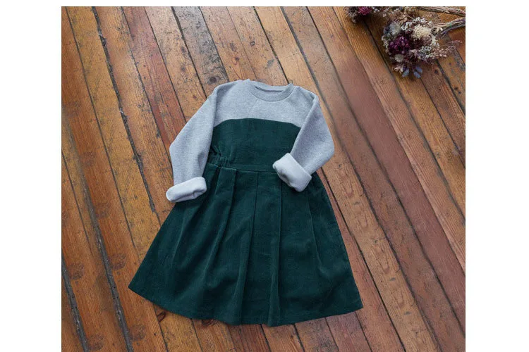Corduroy Patchwork Big Girls Dress Autumn Fashion Winter Girls Dresses Long Sleeve Princess Dress Clothes Children Clothing  3 4 5 6 7 8 9  10 11 12 13 14 15 16  Years big birthday princess dress party dress for girl kids (1).jpg
