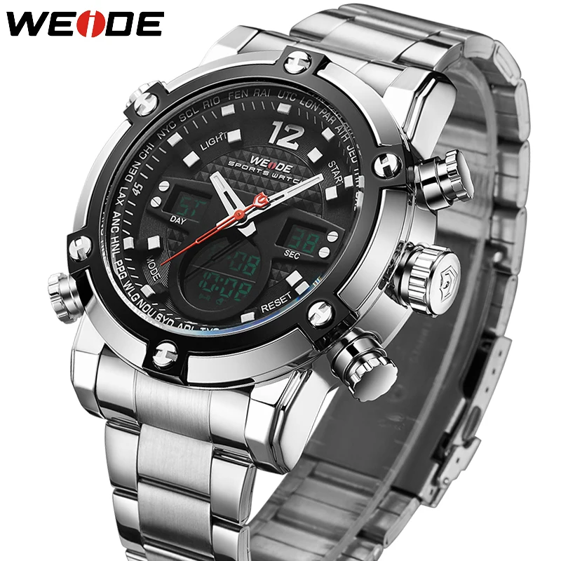 WEIDE Watches Men Brand Quartz Men Sports Full Steel Watch Men's Digital Clock Man Army Military Wrist watch relogio masculino WEIDE Watches Men Brand Quartz Men Sports Full Steel Watch Men's Digital Clock Man Army Military Wrist watch relogio masculino