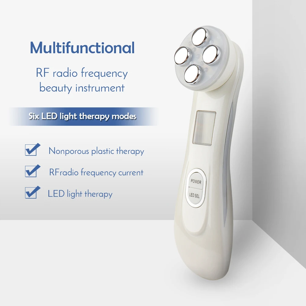 

New RF EMS Electroporation LED Photon Light Therapy Beauty Device Anti Aging Face Lifting Tightening Eye Facial Skin Care Tools