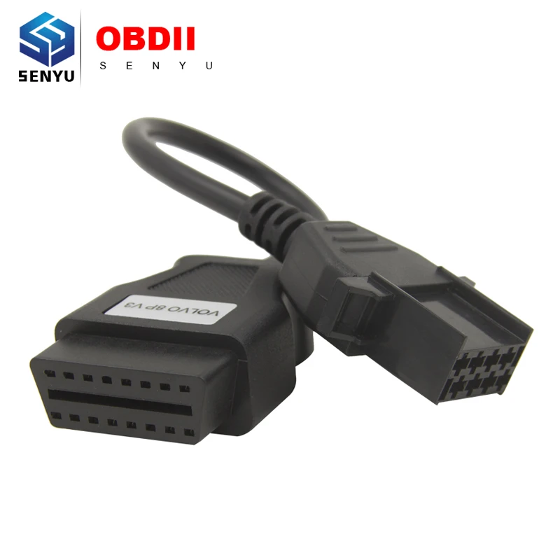 For Volvo 8 pin to OBD2 16 PIN Truck Extension Connector Cable for