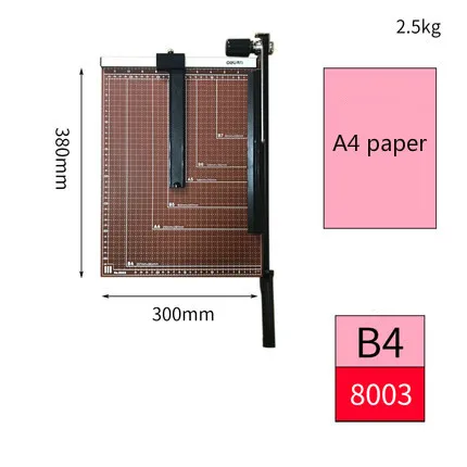 Deli резак для бумаги A4 A5 B5 ручной триммер гильотина офисная фото карта фото резак со скалером резак для бумаги инструменты для дома и офиса - Цвет: 8003