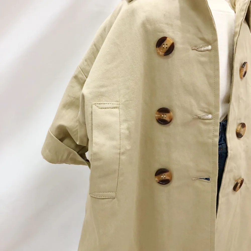 DFXD/Весенний высококачественный плащ для девочек; детская одежда; куртка для малышей; ветровка; Модное Длинное двубортное пальто цвета хаки