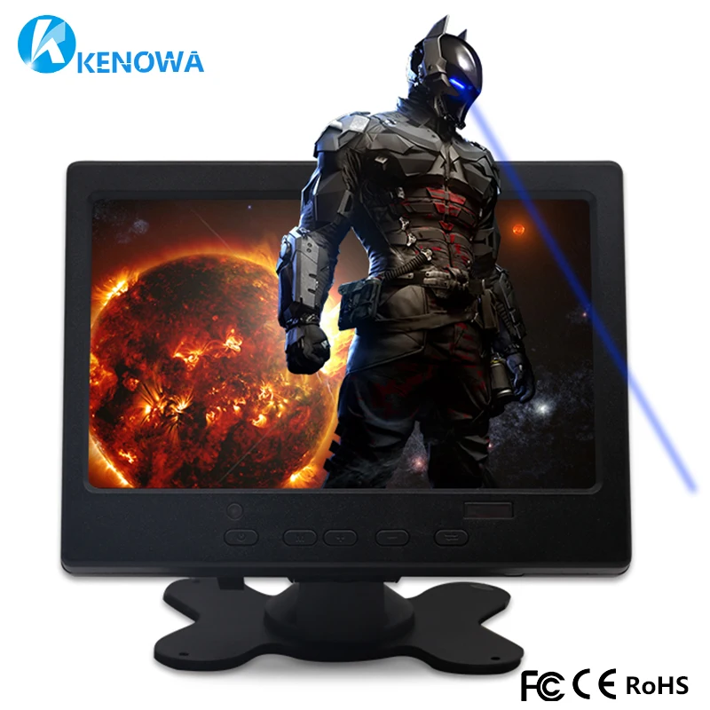 

JOHNWILL mini monitor 7" VGA/HDMI input LCD plastic shell Built-in speaker compatible with Raspberry Pie pc CCTV