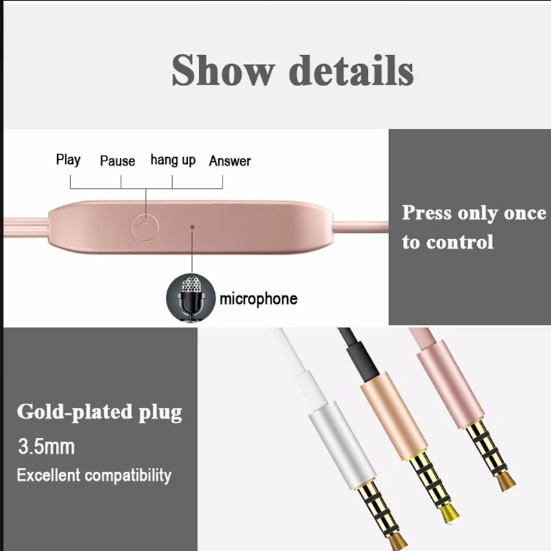 Earphone Headset Earpiece Headphone With Mic Earphones For Xiaomi A1 Redmi 3S 3 S 4 4A 4i 4X Mix Max 2 Note Case fone de ouvido (23)