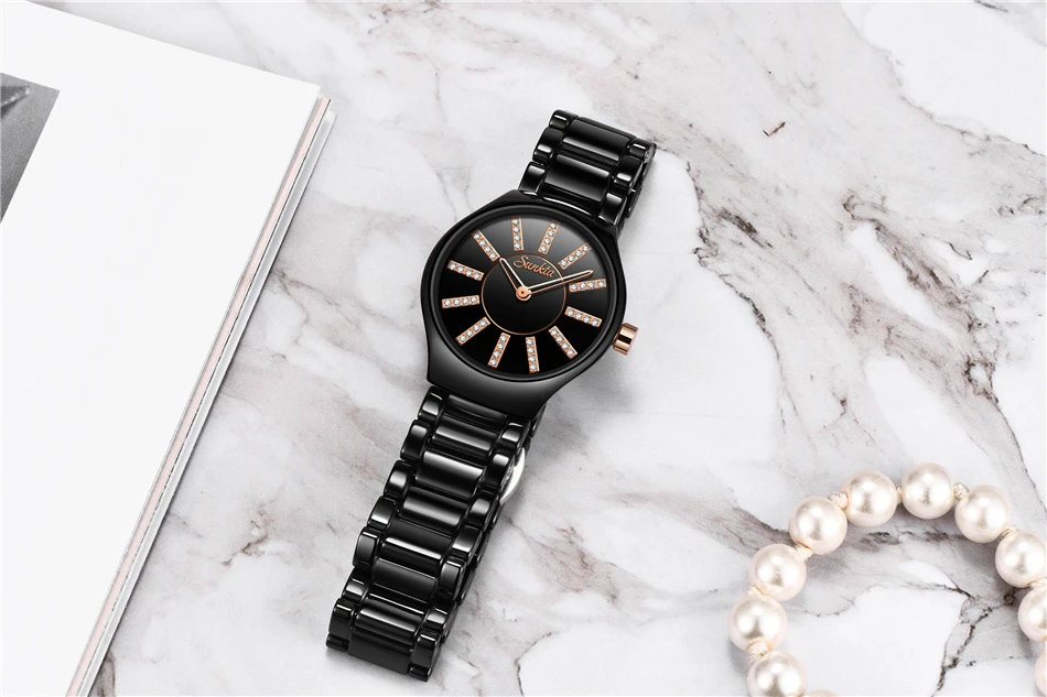 Montre FemmeSUNKTA Топ Роскошные часы женские креативные женские часы с керамическим браслетом женские часы Relogio Feminino