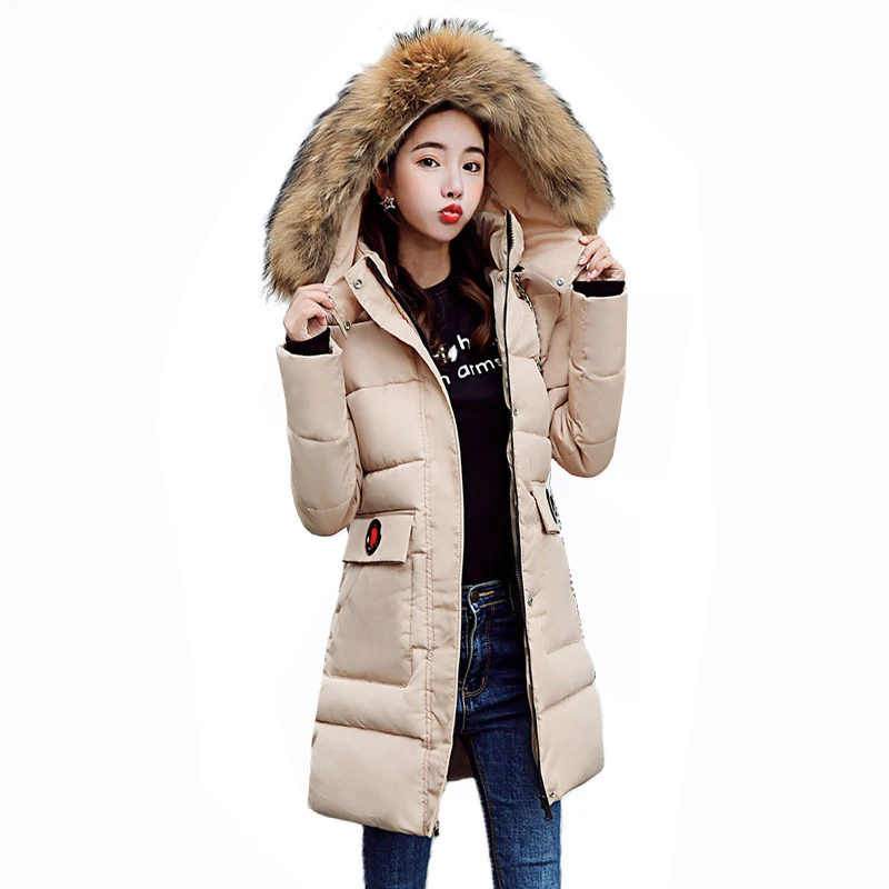 #*Cheap Rlyaeiz 2018 Fashion Fur Collar Winter Jacket Women Mid long Warm Thicken Parka Coat Big Pockets Hooded Women Winter Overcoat