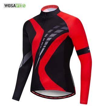 

WOSAWE Cycling Jersey Man Long Sleeve Jersey Men Bicycle Clothing Outdoor Breathable Quick dry Mountain Road Bike MTB Jersey