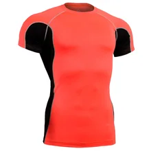 Сжатия Бег Топы корректирующие Бег Футболка Orange Одежда высшего качества быстросохнущая Футболки для женщин облегающие Топы корректирующие Slim Fit Спортивная рубашка