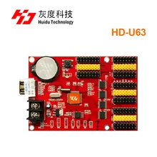 HD-U63 usb-disk port huidu P10 led контрольная карта, Макс 512x128 пикселей один цвет P4.75/P10 SMD Led плата управления экраном