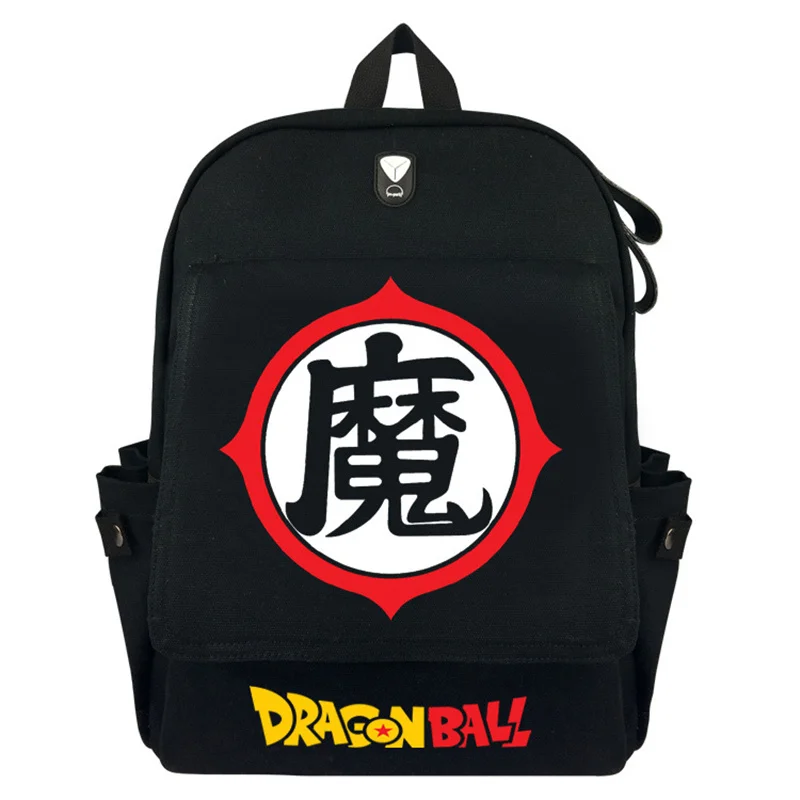 

FVIP Anime Dragon Ball God Vs Devil Backpack Canvas School Bag With Flap Pocket for Teenagers Student