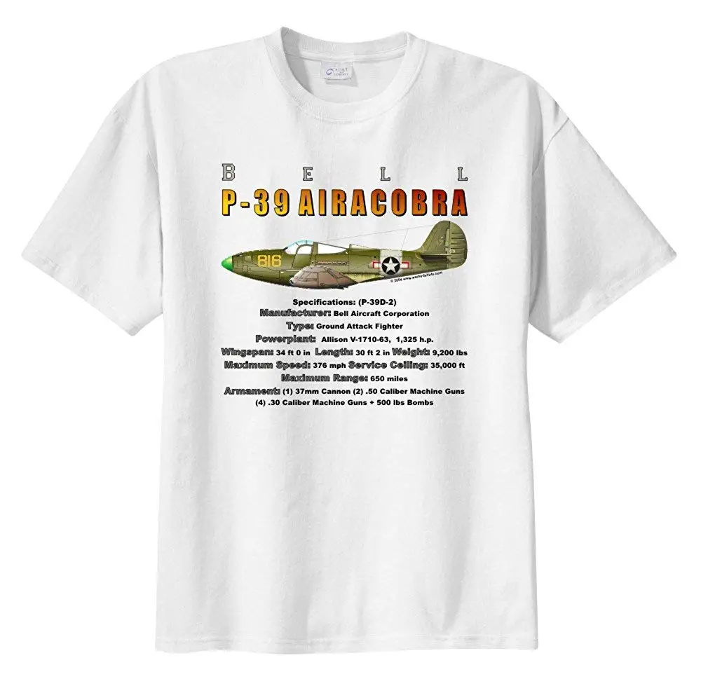 

Men'S Bell P-39 Airacobra Short Sleeve T-Shirt Fashion 2019 Summer New Brand 100% Cotton T-Shirt Printing Cotton T-Shirts