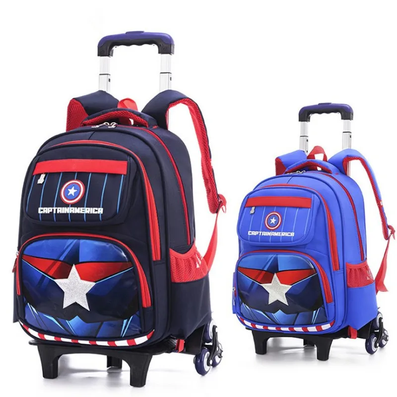 Kids Rolling Backpacks Set for Boys Girls Trolley Primary School Bag Rucksack Teens Removable Satchel with Wheels Travelling Luggage with Lunch Bag Pencil Case