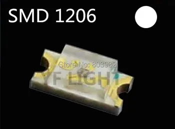 

Hot sale 1206 LED Cool white smd led 8000-10000K 3.0-3.5V chip package led(CE&Rosh)