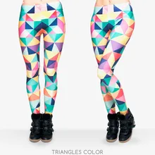 Забавные Леггинсы Новое поступление 3D Красочные треугольники леггинсы женские брюки Joker леггинсы