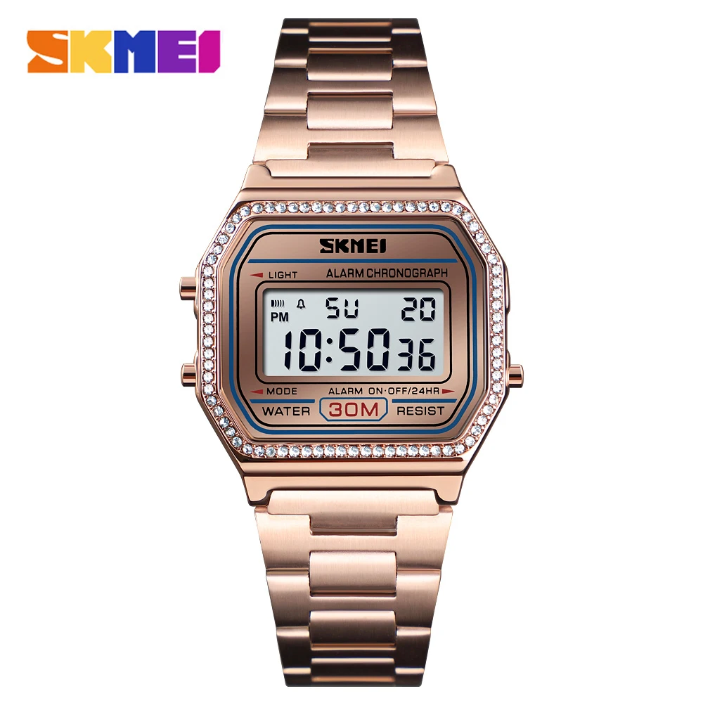 SKMEI Women Watches Drill Diamond Sport Watch Digi