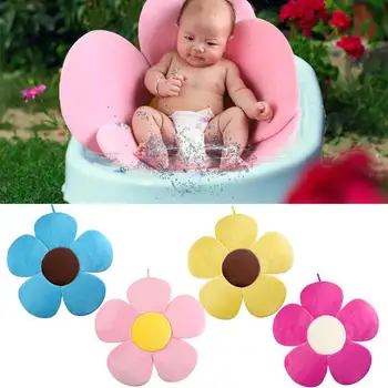 

Newborn Baby Bathtub Foldable Blooming Bath Flower Bath Tub for Baby Blooming Sink Bath For Baby Play Bath Sunflower Cushion mat