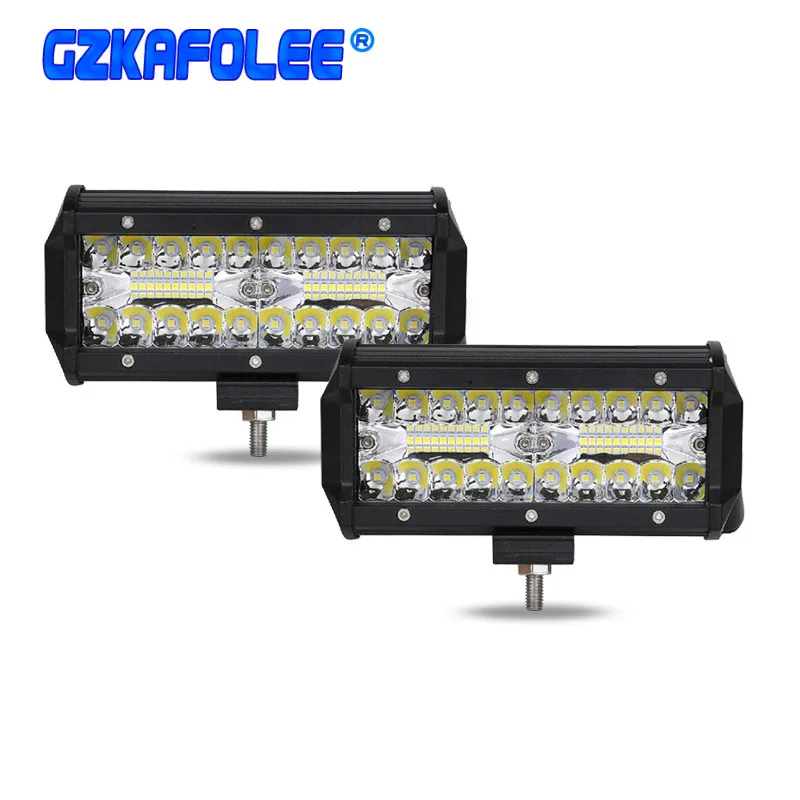 GZKAFOLEE 7inch LED Work Light 12V 24V Spot&ampFlood Combo Beam Led Car 7&quot 120W for Offroad Boat 4x4 Truck 4WD ATV SUV | Автомобили и