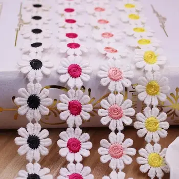 

15Yards 25mm Colorful Daisy Flower Lace Fabric Polyester Handmade DIY Lace Trim Sewing Crafts Baby Dolls Hair Accessories