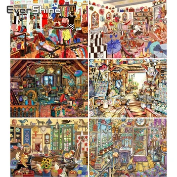 

Evershine Diamond Painting Cartoon Diamond Embroidery Crystal Scenic Wall Decoration Diamond Mosaic Beaded Gift Home Decoration