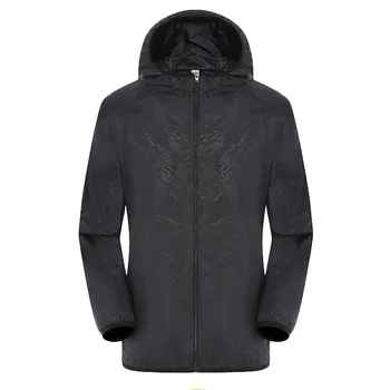 

Men's and women's outdoor long-sleeved hooded Jersey casual jacket windproof jacket men's windbreaker quick-drying skin coat