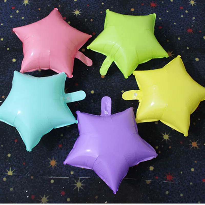 

Candy Color 18 Inch Heart Star Shape Helium Foil Balloon for Baby Shower Kids Birthday Wedding Party Decoration Ma Caron Color