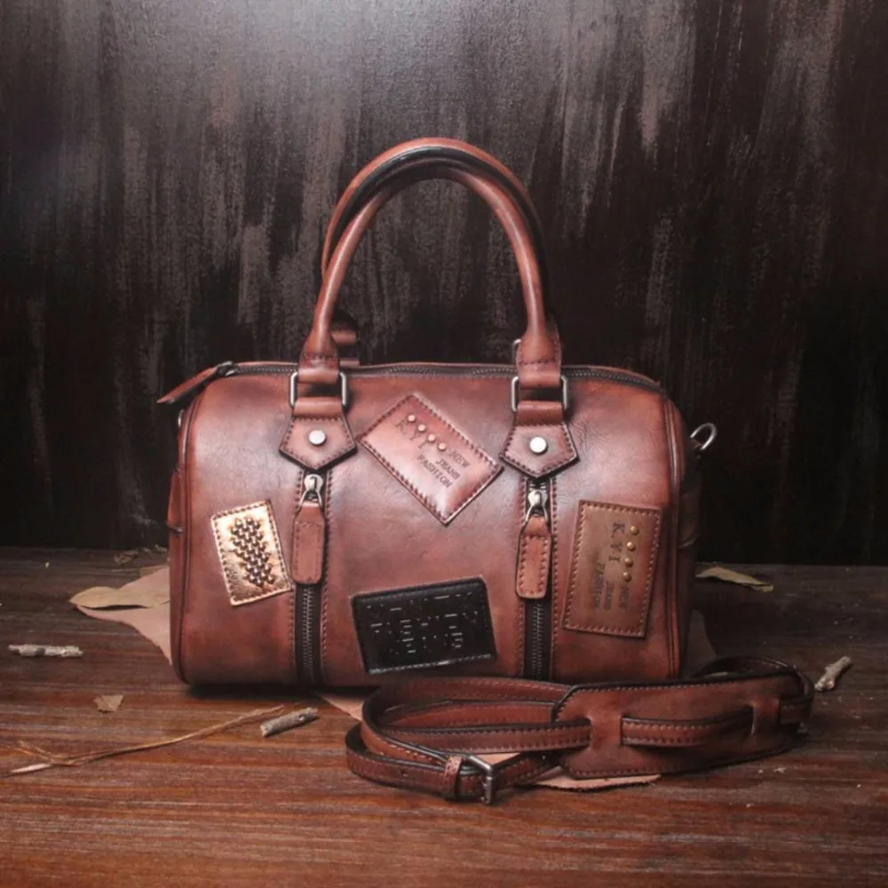 

Top Grade Real Cow Leather Ladies Handbag Boston Bag High Quality Designer Luxury Brand Boston Shoulder Bag Women Bag