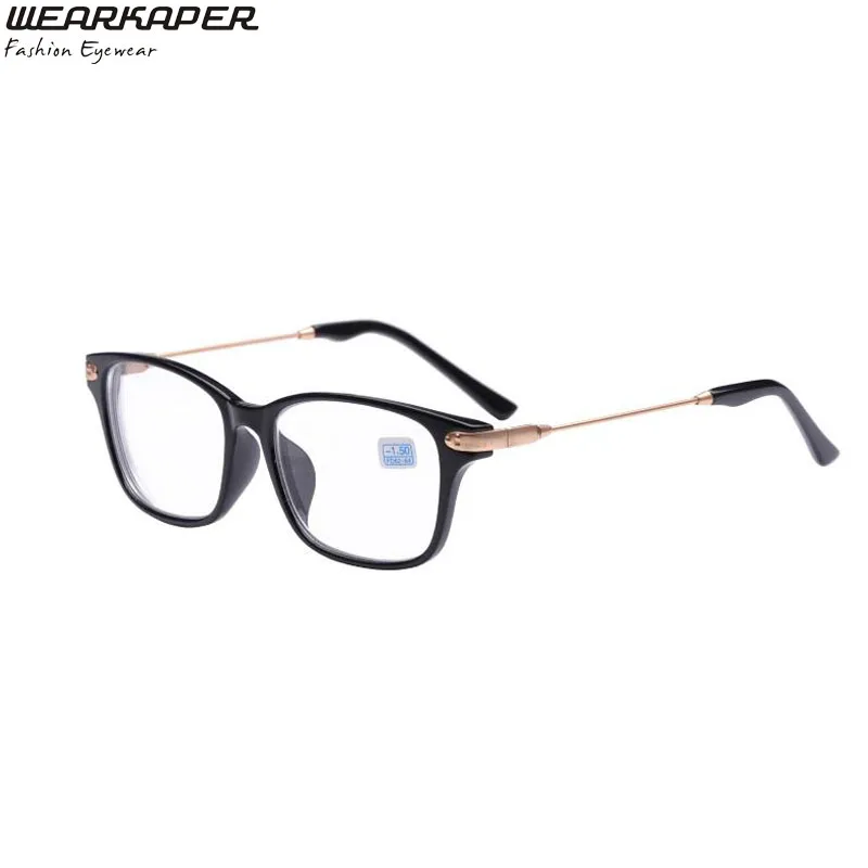 

WEARKAPER myopia glasses Clear Mirror Black Frame Fashion Plastic Frame Myopia Lens Degree -1 -1.5 -2 -2.5 -3 -3.5 -4
